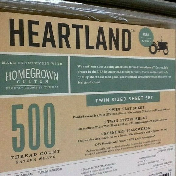brand new KHAKI Heartland 500 TC Wrinkle Resistant 100% Cotton TWIN Sheet Set - Picture 9 of 12
